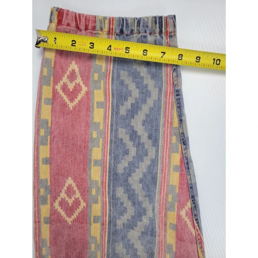 Vintage Retro Andrews Blues Aztec Southwestern Mens‎ Medium Baggy Hooded Sweater
